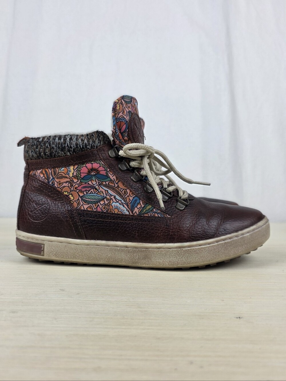 INKKAS Rooster Camping Boot Hightop Women's Size 9 Brown Leather Shoes